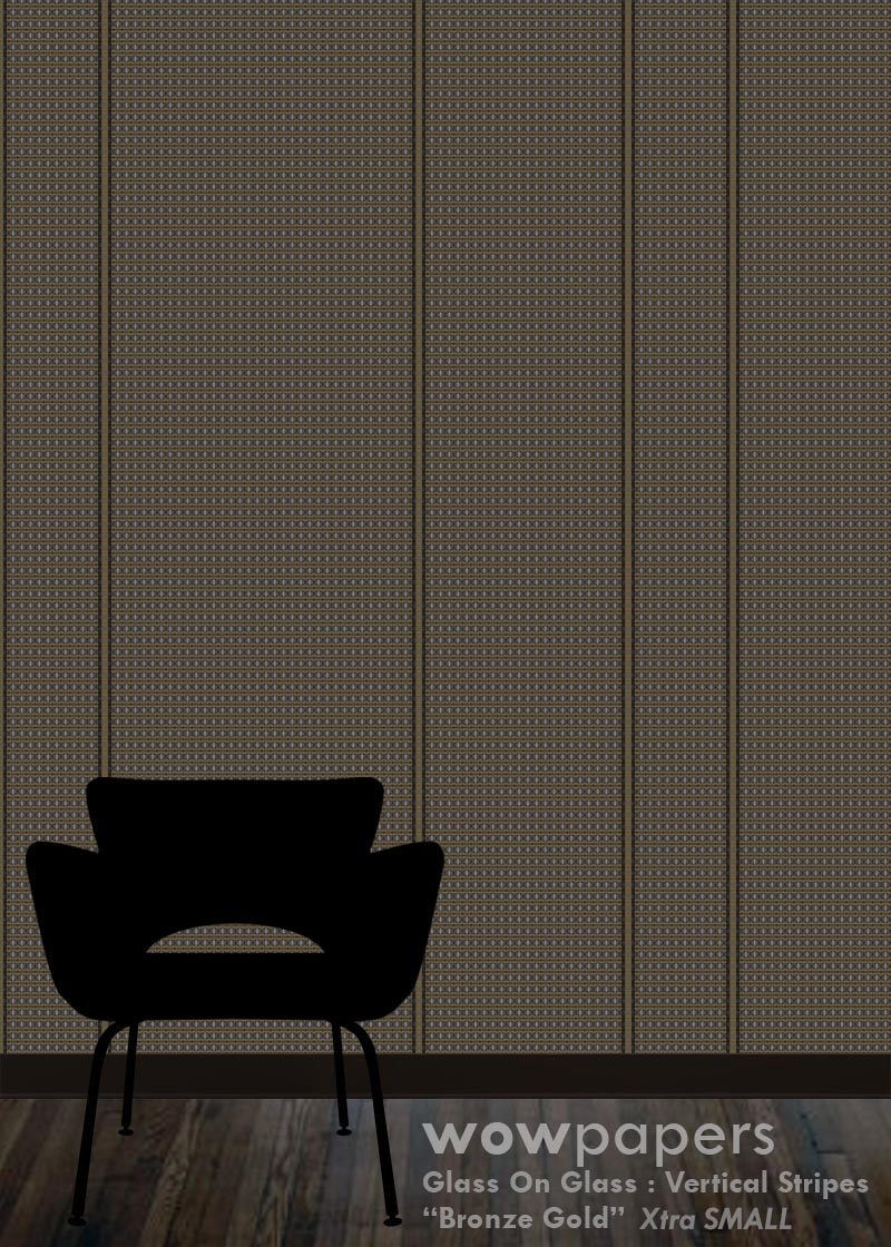 Bronze Gold Striped Wallpaper