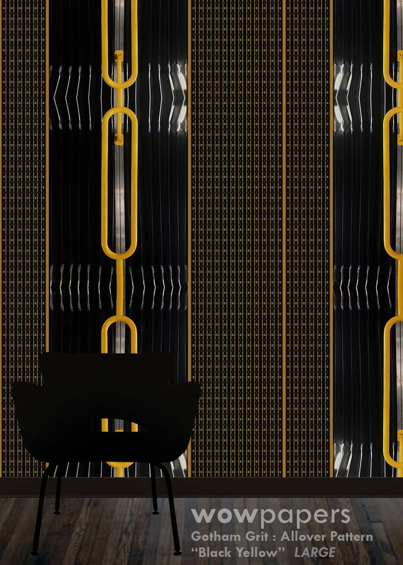 Black Yellow Striped Wallpaper