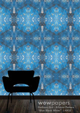 Blue Black White Modern Wallpaper