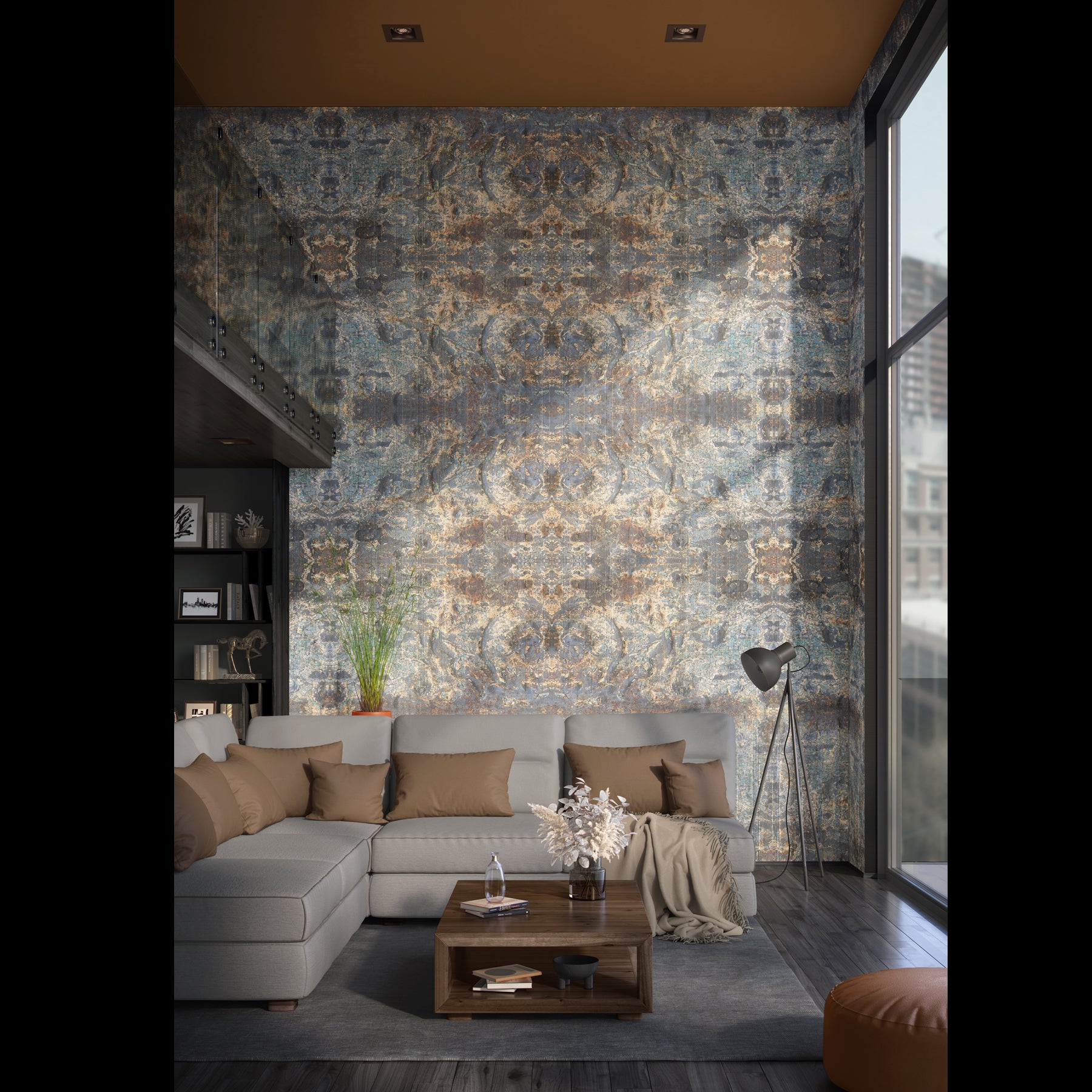 Gotham Grit | Lt. Blue Taupe Designer Wallcovering Mural