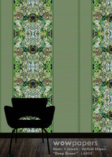 Deep Green Striped Wallpaper
