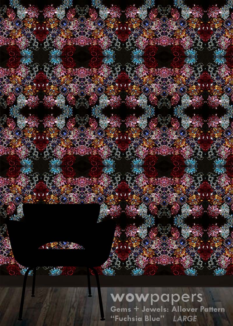 Fuchsia Blue Designer Wallpaper