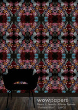 Fuchsia Blue Designer Wallpaper
