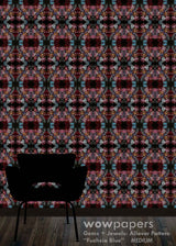 Fuchsia Blue Designer Wallpaper