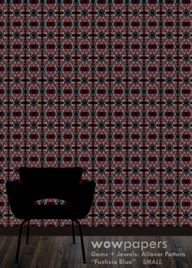 Fuchsia Blue Designer Wallpaper
