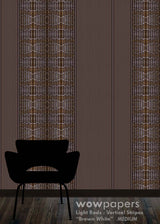 Brown White Striped Wallpaper