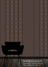 Brown White Striped Wallpaper