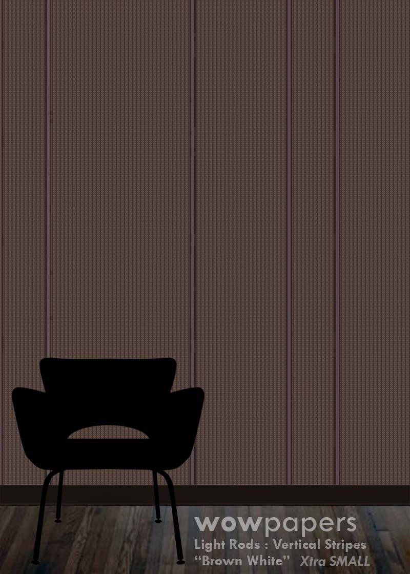Brown White Striped Wallpaper