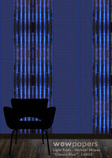 Deep Classic Blue Striped Wallpaper