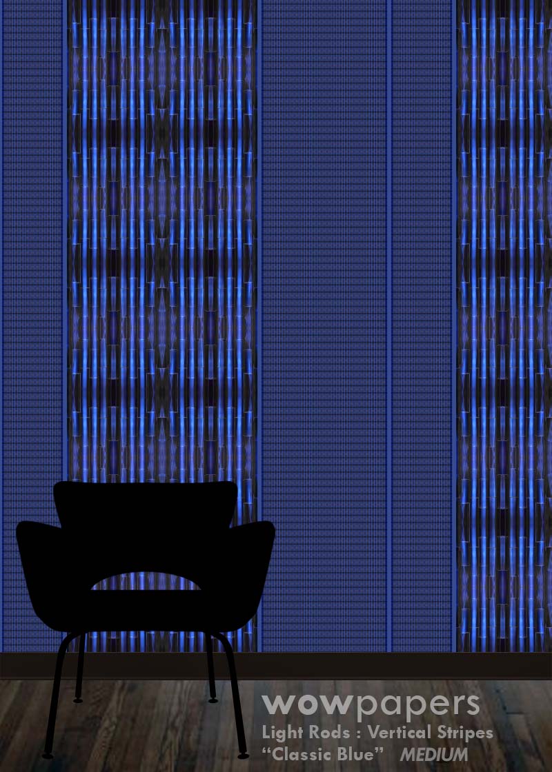 Deep Classic Blue Striped Wallpaper