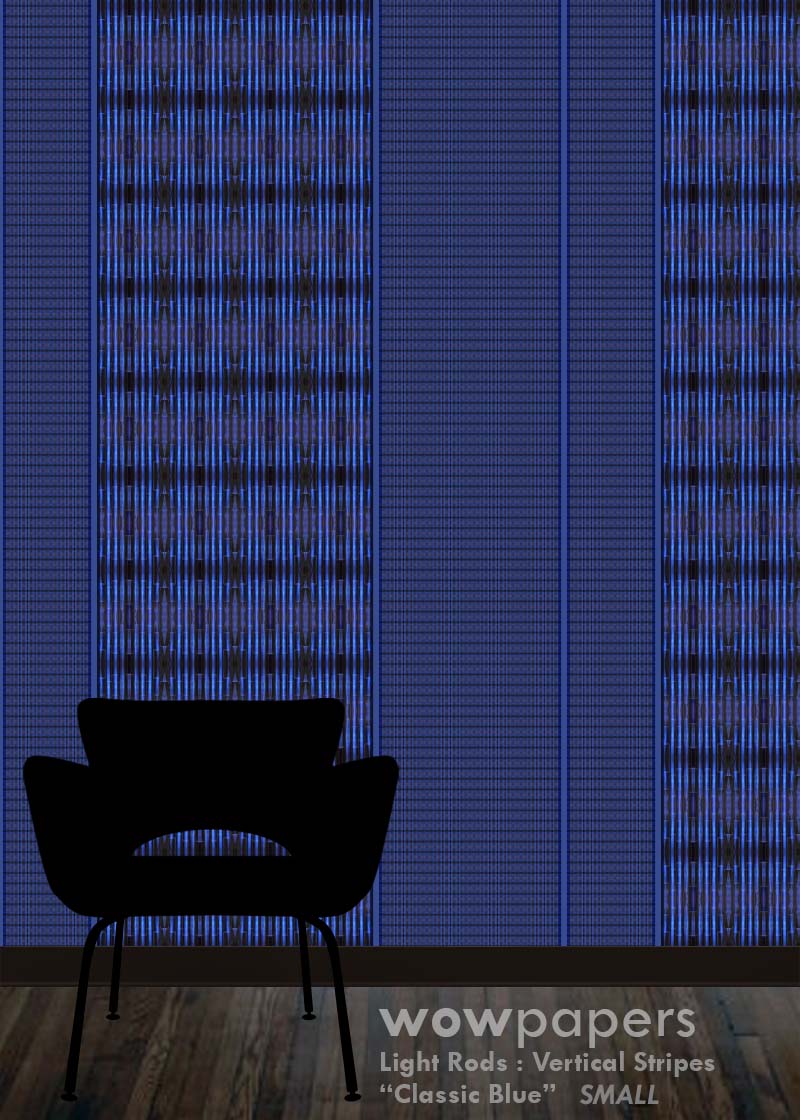 Deep Classic Blue Striped Wallpaper