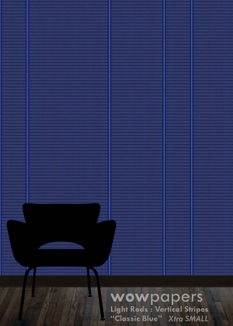 Deep Classic Blue Striped Wallpaper