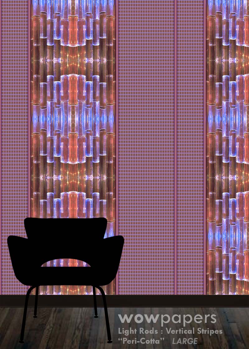Periwinkle Terracotta Striped Wallpaper