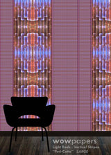 Periwinkle Terracotta Striped Wallpaper