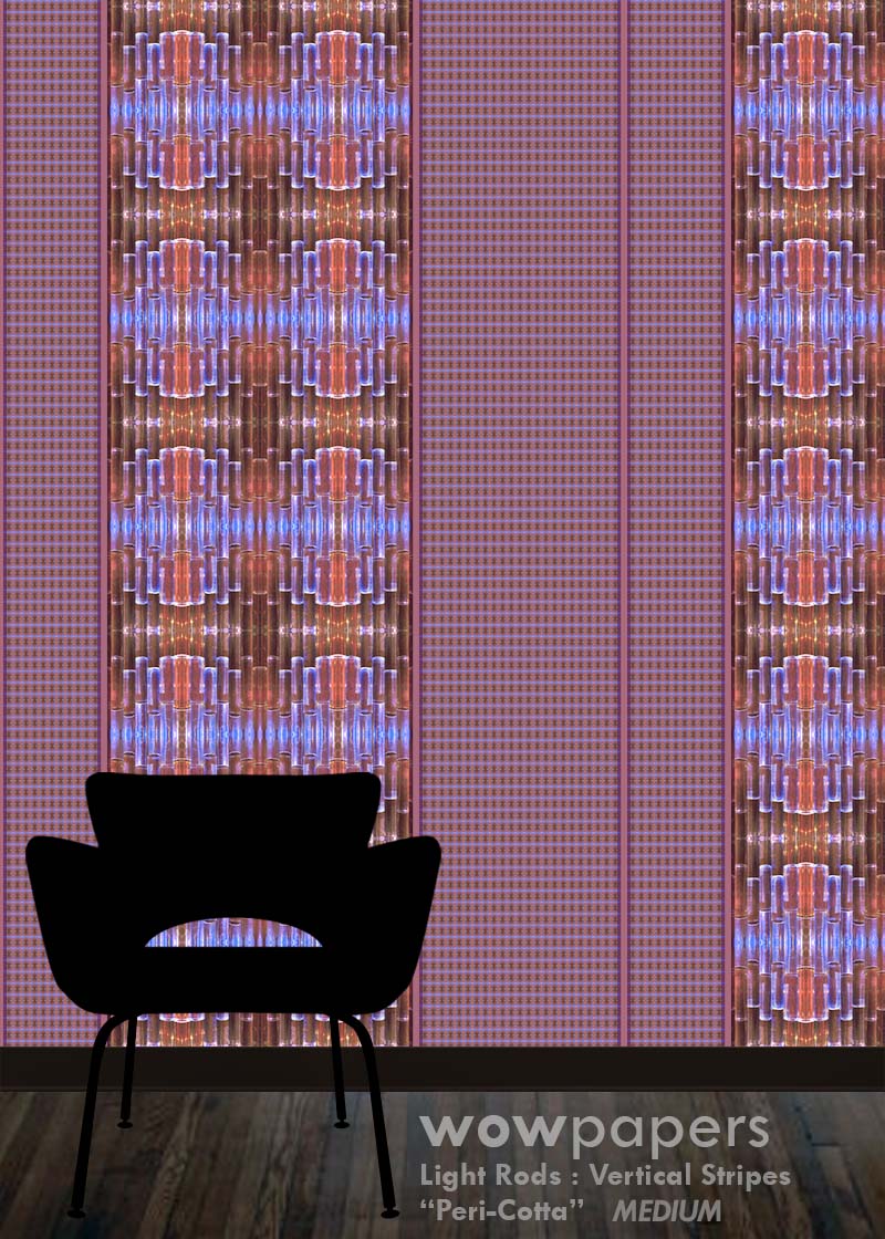 Periwinkle Terracotta Striped Wallpaper