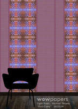 Periwinkle Terracotta Striped Wallpaper