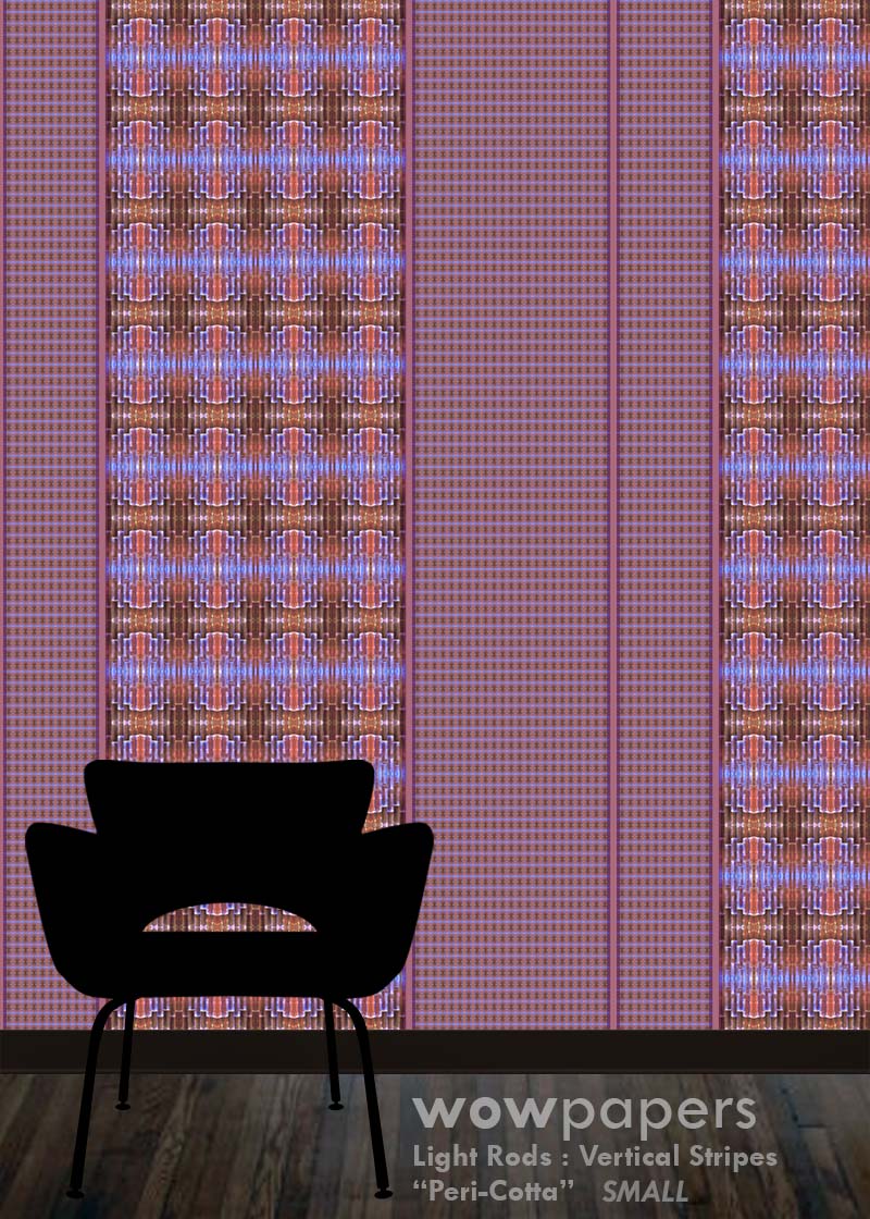 Periwinkle Terracotta Striped Wallpaper