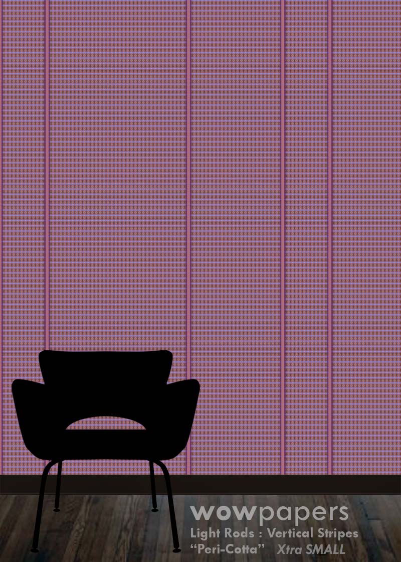 Periwinkle Terracotta Striped Wallpaper