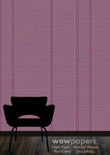 Periwinkle Terracotta Striped Wallpaper