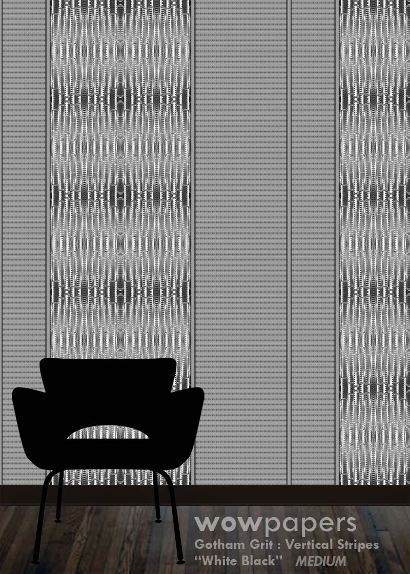 White Black Striped Wallpaper