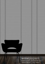 White Black Striped Wallpaper