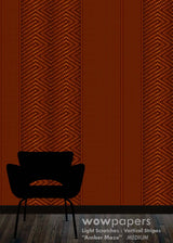 Amber Maze Striped Wallpaper