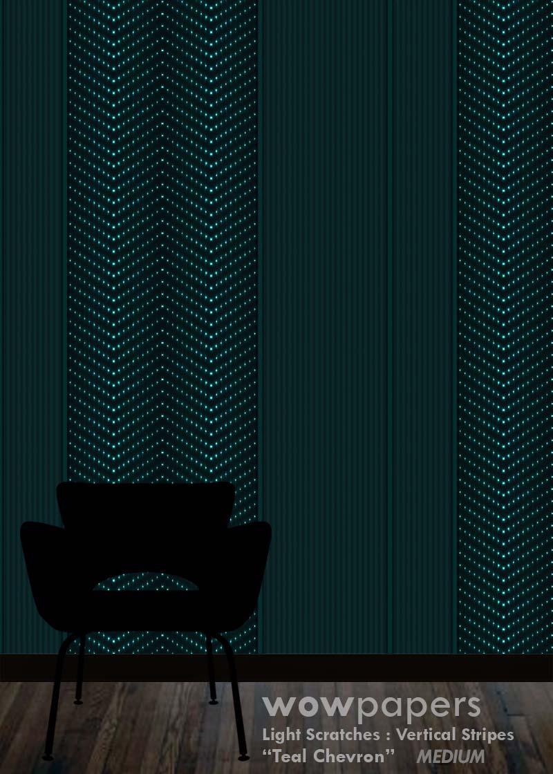 Teal Chevron Striped Wallpaper