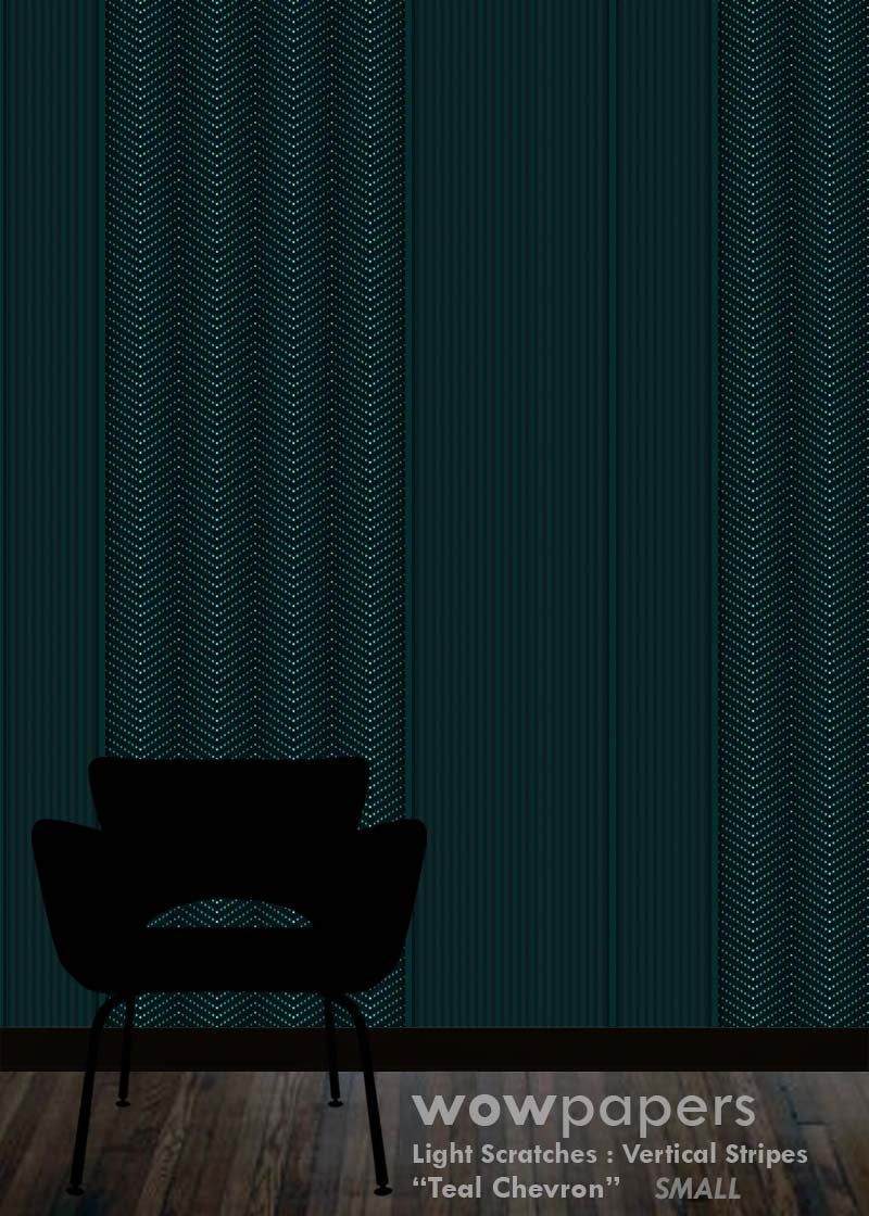 Teal Chevron Striped Wallpaper