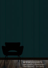 Teal Chevron Striped Wallpaper