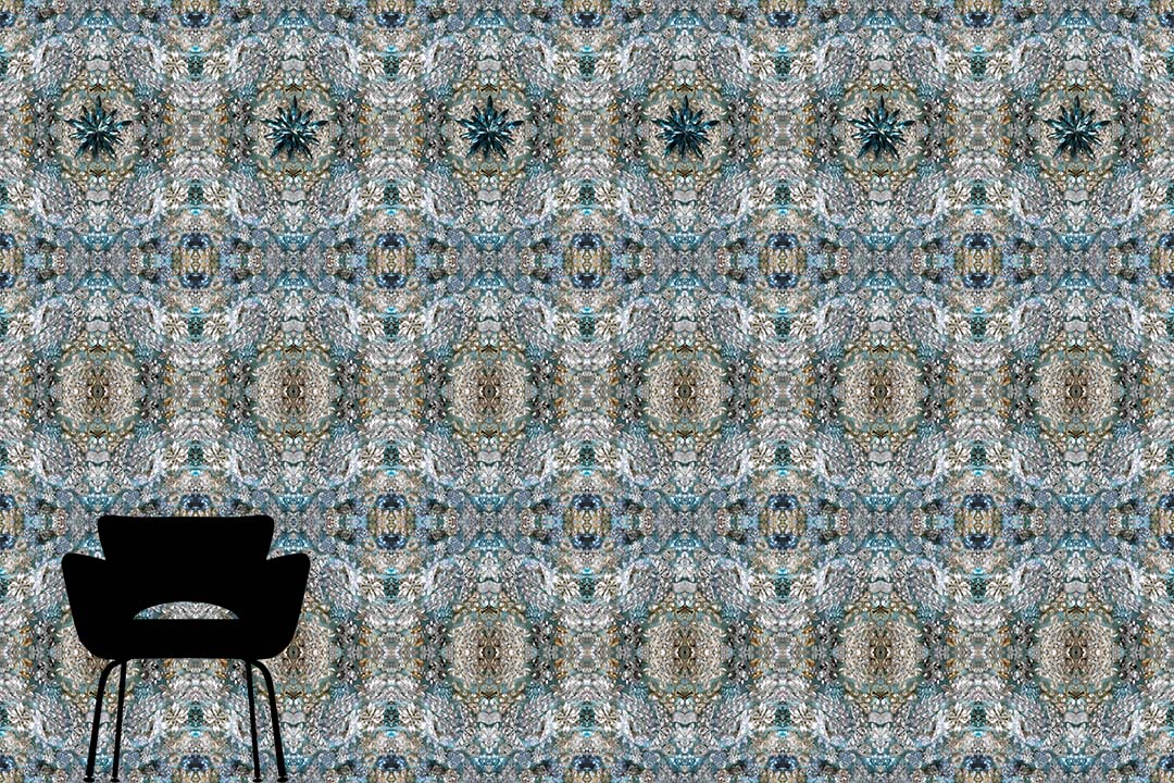 Gems + Jewels | Teal White Wallpaper Mural