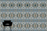Gems + Jewels | Teal White Wallpaper Mural