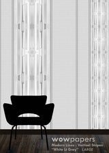 Light Gray White Striped Wallpaper