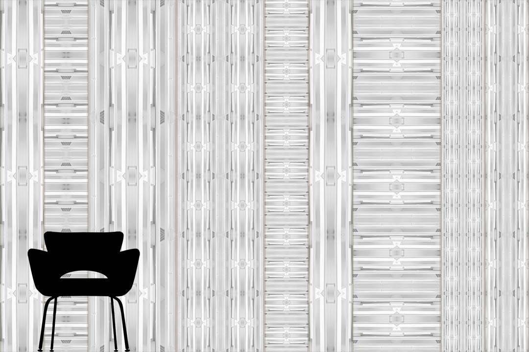 Light Gray White | Maximalist Striped Wallpaper Mural