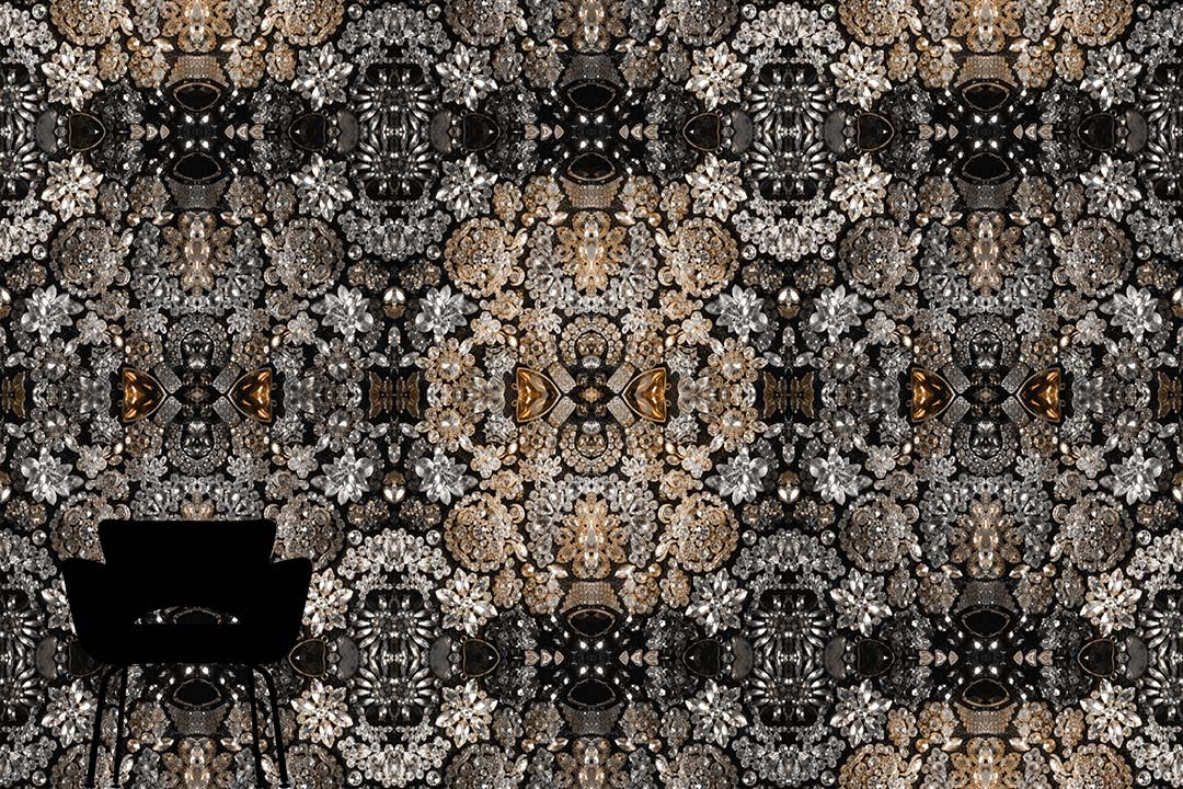 Gems & Jewels | Black Gold Modern Wallcovering Mural