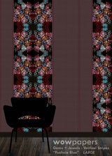 Fuchsia Blue Striped Wallpaper