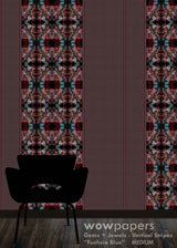 Fuchsia Blue Striped Wallpaper