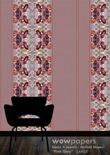 Pink Gray Striped Wallpaper