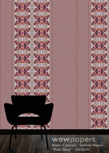 Pink Gray Striped Wallpaper