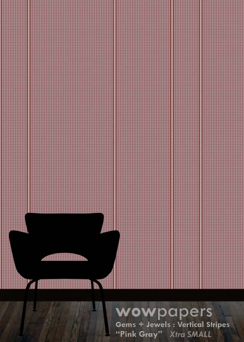 Pink Gray Striped Wallpaper