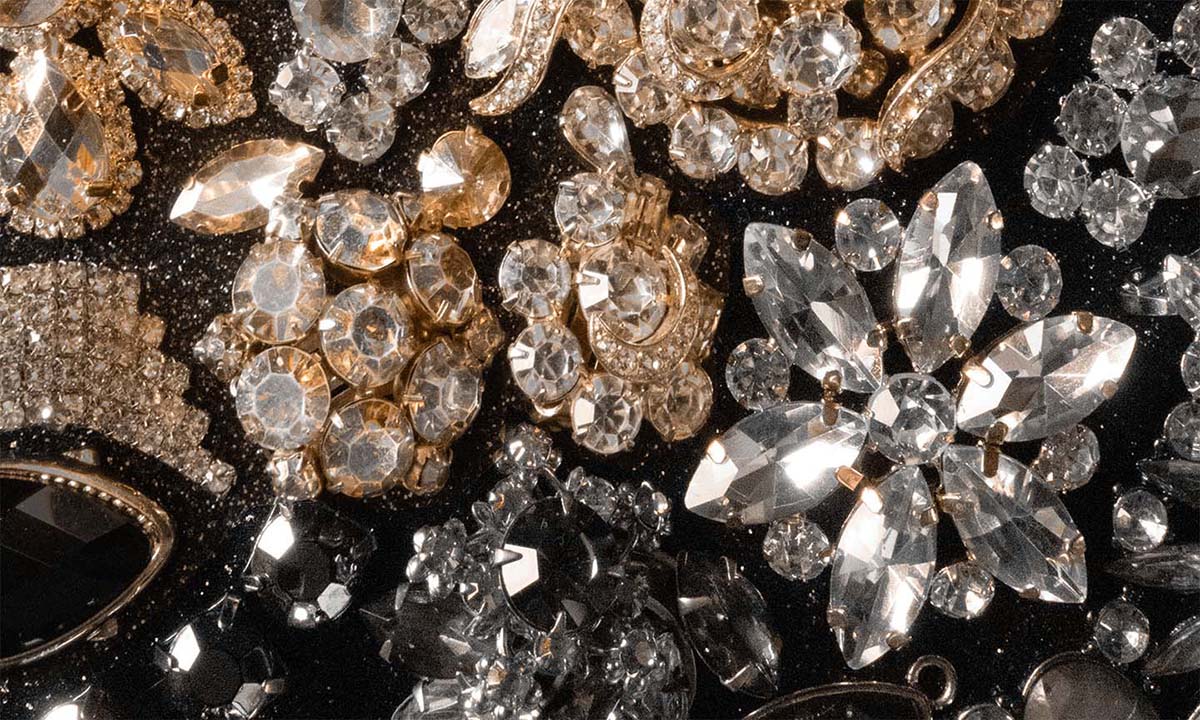 Gems & Jewels | Black Gold Modern Wallcovering Mural