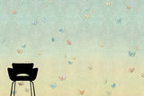 Butterflies in Flight | Blue Green Wallcovering Mural
