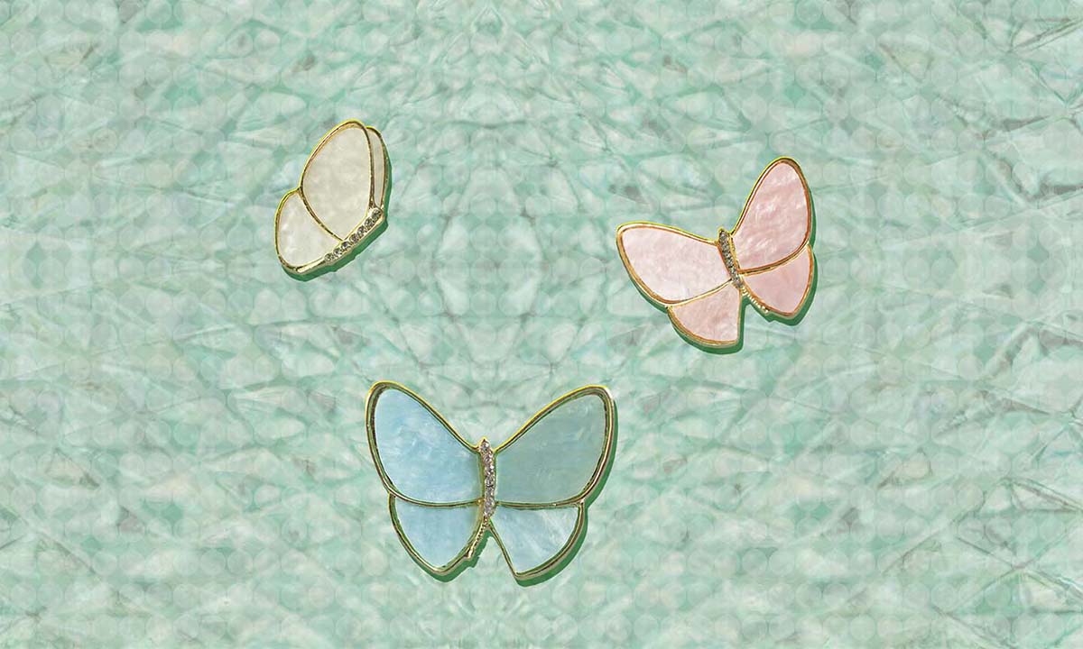 Butterflies in Flight | Blue Green Wallcovering Mural
