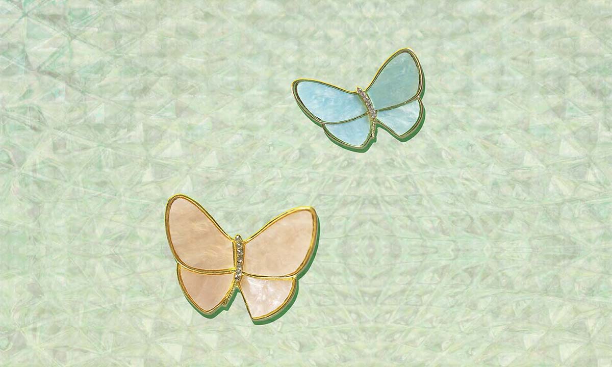 Butterflies in Flight | Blue Green Wallcovering Mural
