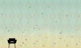 Butterflies in Flight | Blue Green Wallcovering Mural
