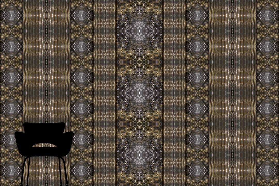 Bronze Gold | Striped Maximalist Wallpaper Mural