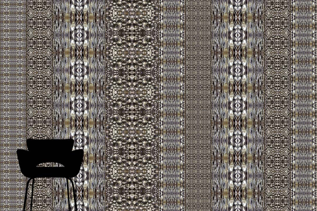 Brown White | Maximalist Striped Wallcovering Mural