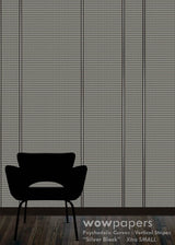 Custom striped gray wallpaper
