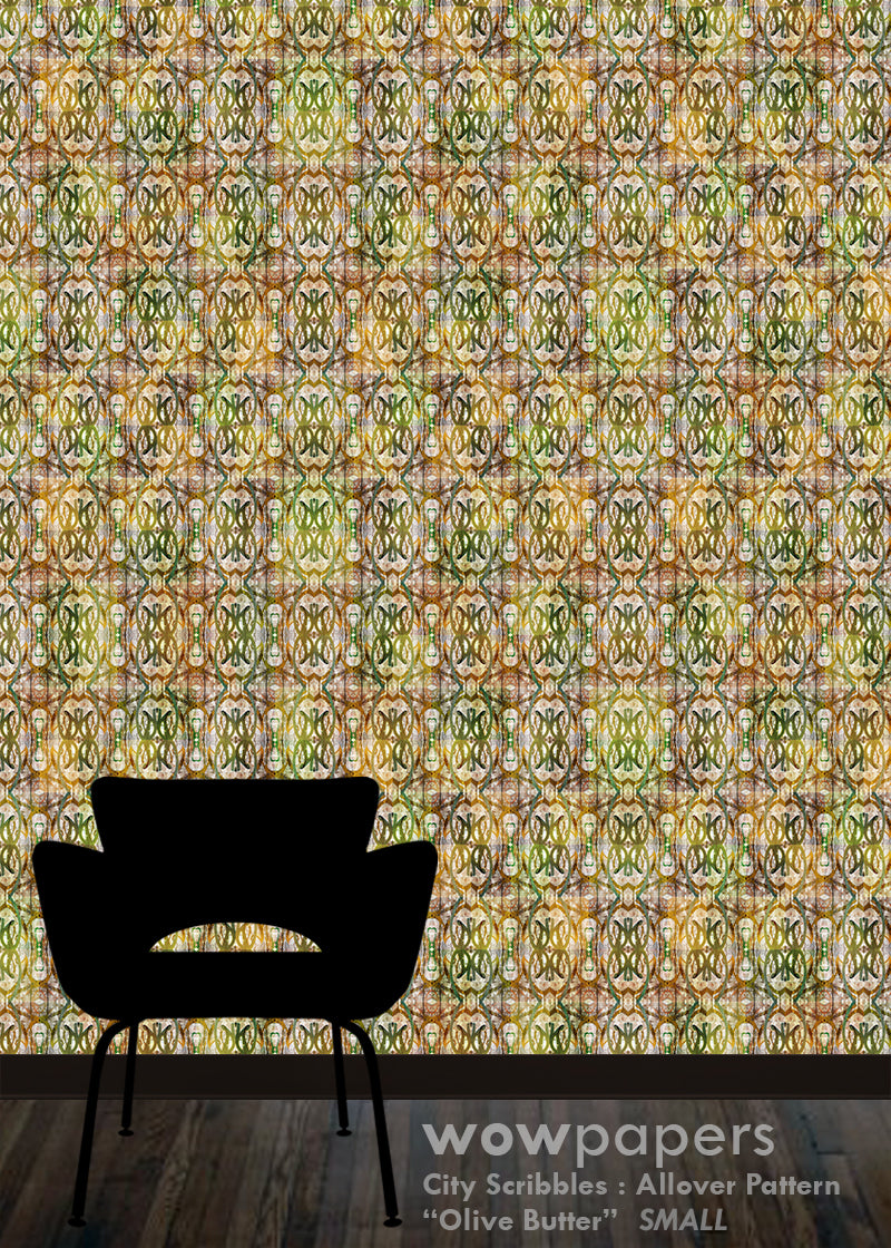 Butter Olive Modern Wallpaper