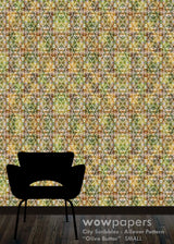 Butter Olive Modern Wallpaper