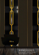 Black Yellow Striped Wallpaper